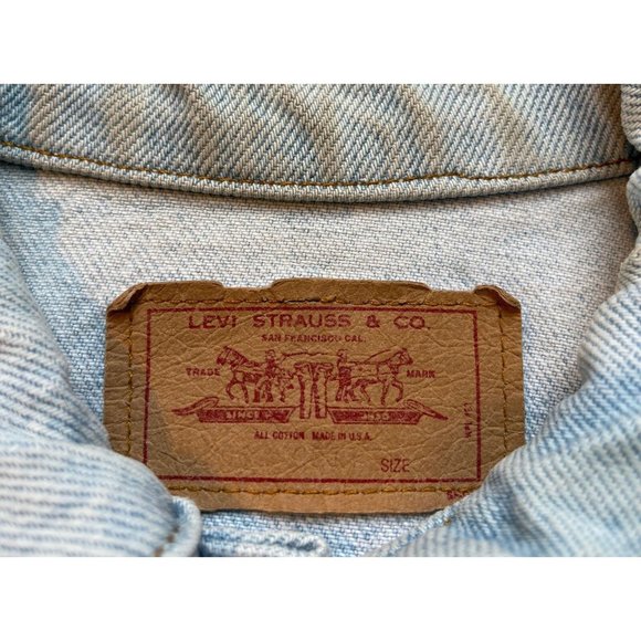 Vintage 80's Mens Small Levis Strauss Denim Jean Trucker Jacket WPL423 USA - Picture 8 of 10